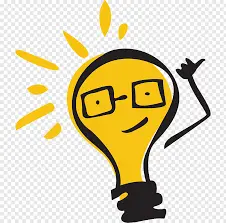 Cartoon light bulb wearing glasses and giving a thumbs up, representing a new idea